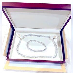 CZ Diamond Necklace & Bracelet Set